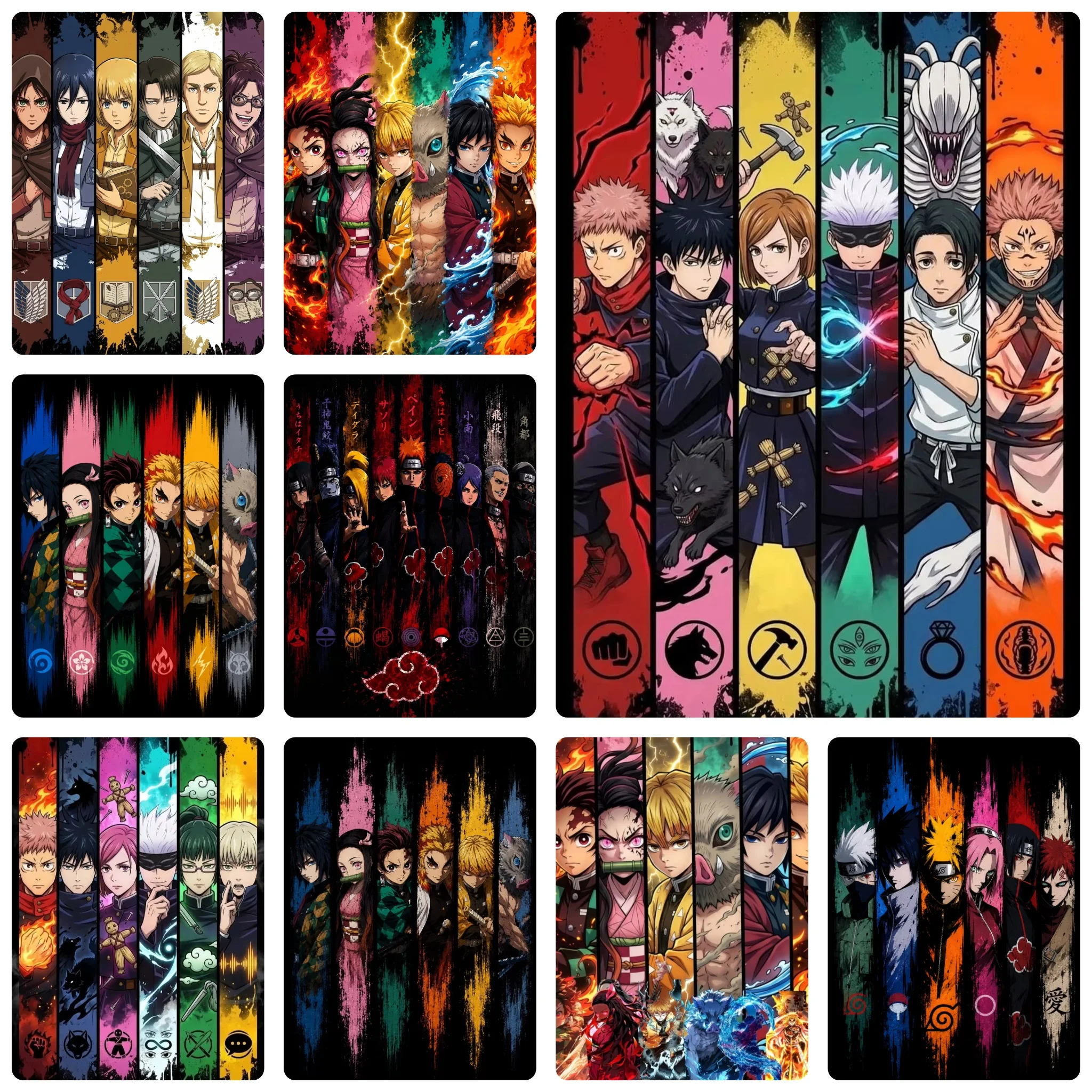 500/1000/1200/2000PCS Puzzle Anime Heroes Vertical Brush Stroke Collage Jigsaw Home Decor Family Interactive Gift Holiday Gifts