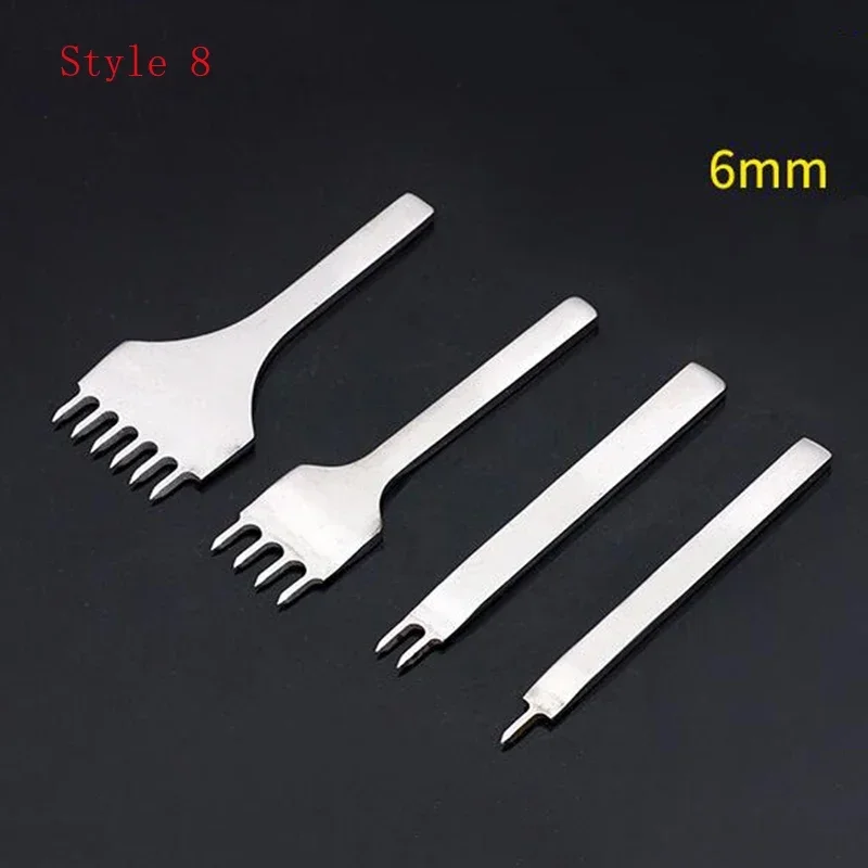 3/4/5/6Mm Afstand Punch Tool Voor Lederen Gat Ponsen Tool Vetersluiting Stiksels Naaien Diy leer Hobbygereedschappen 1/2/4/6 Prong