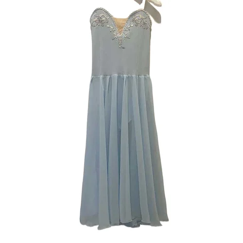 Imagen 2 del producto Tutú de Ballet largo de gasa para niñas, Falda de baile clásico, trajes de Balerina Cupido, traje de Ballet romántico, gimnasia artística