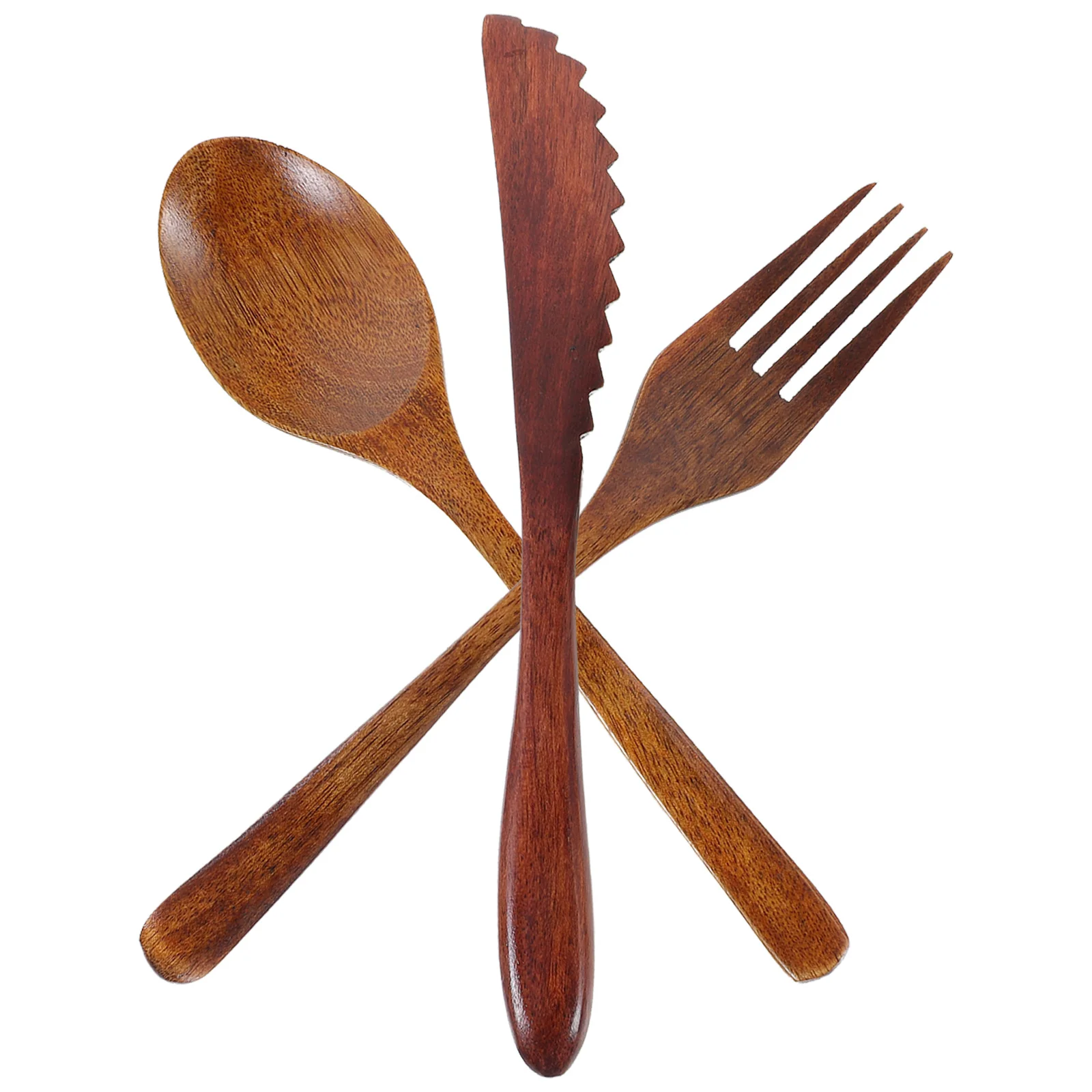 

1Set Portable Wooden Tableware Kit Spoon Fork Knife No Paint Travel Cutlery Set Reusable Lightweight Camping Picnic