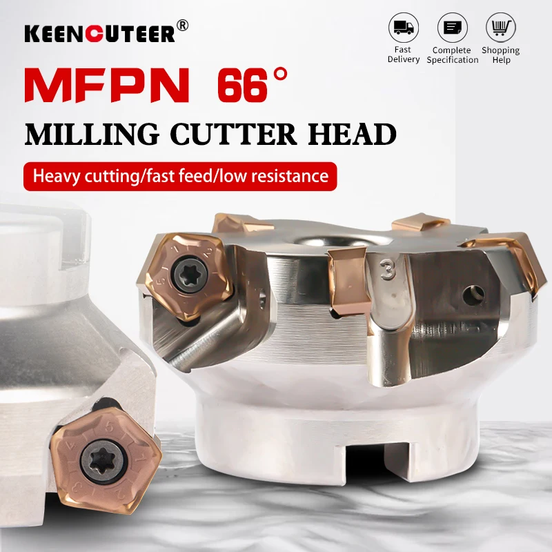 HSB-MFPN66 CNC Shoulder Face Mill Head for Heavy Cutting MFPN Indexable Milling Cutter and PNMU Carbide Milling Insert Lathe