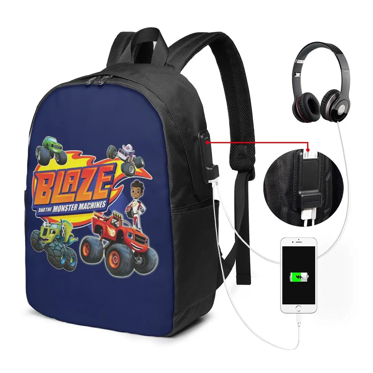 

Blaze And The Monster Machines Crew Backpack Travel Notebook Bag Computer College Student School Bag Laptop Shoulder Bags