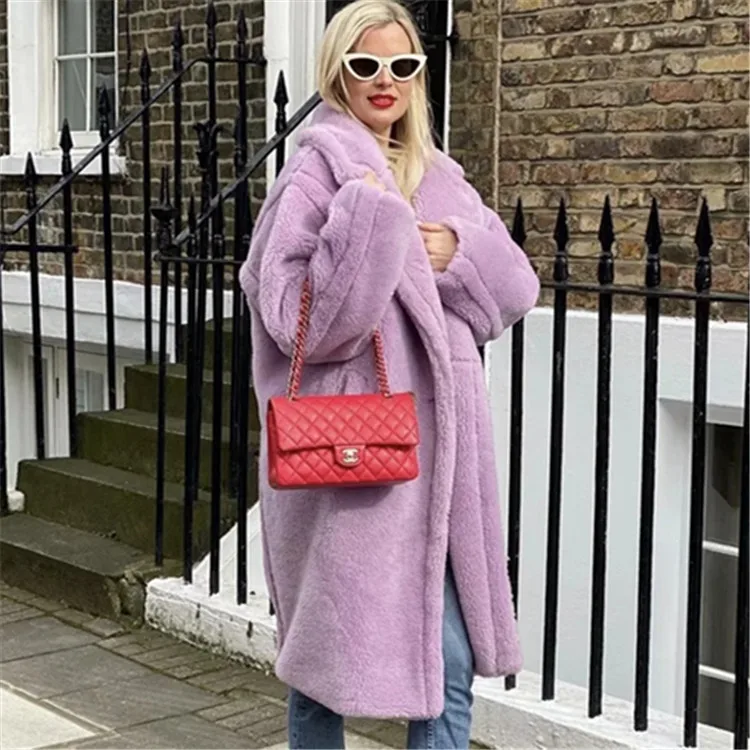 

Женское длинное пальто из овечьей шерсти с лацканами, хлопковое, осенне-зимнее, в уличном стиле, утепленное, с длинными рукавами, на одной пуговице