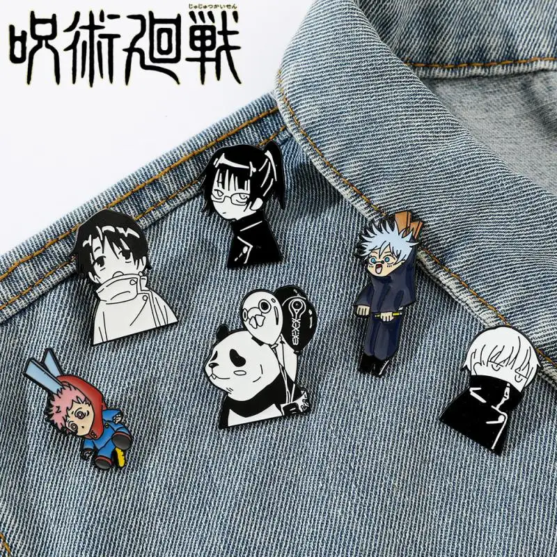 Anime Jujutsu Kaisen Gojo Satoru Yuji Itadori Metal Brooch Children Backpack Decoration Alloy Badge Clothing Decoration Badge