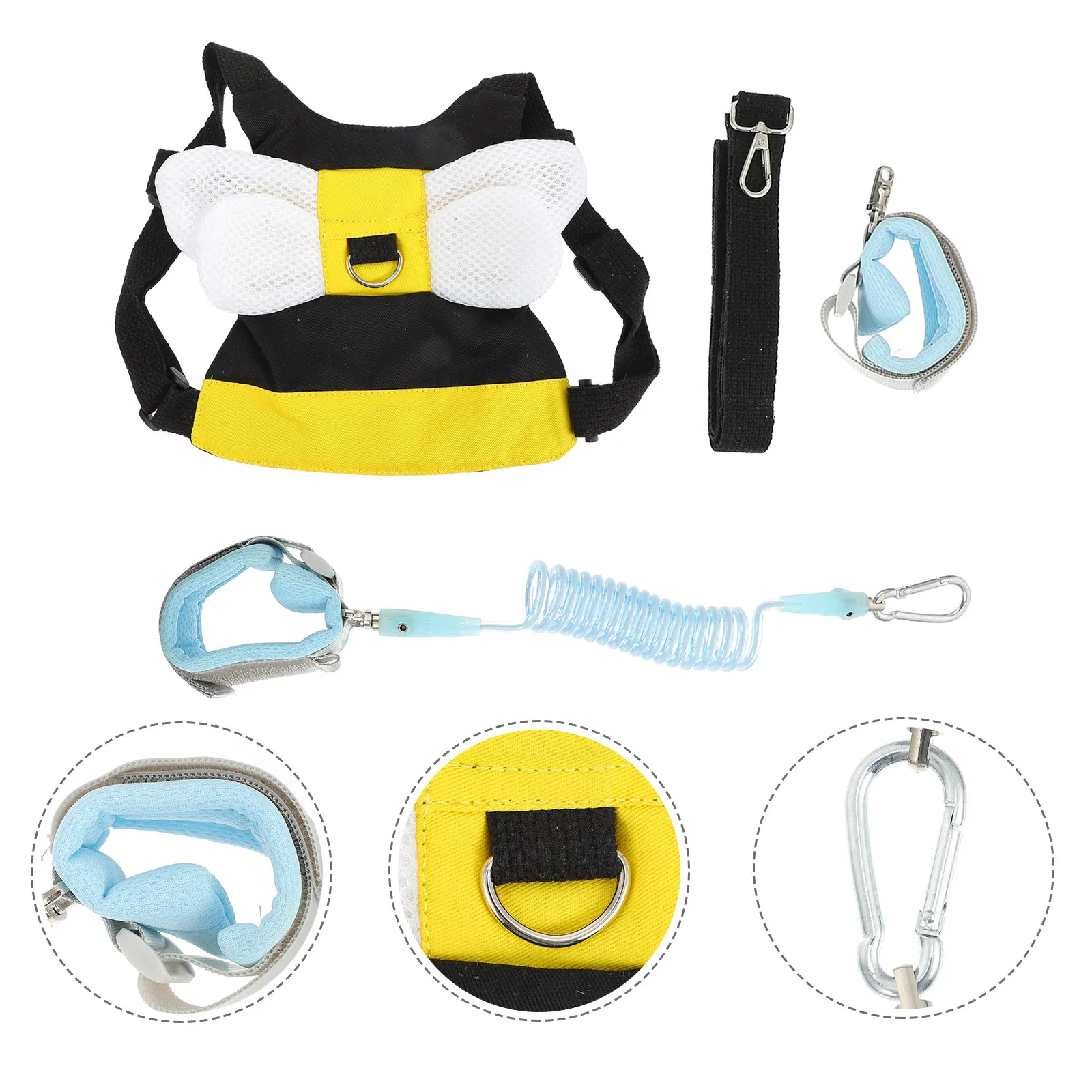 

1Set Kids Anti Lost Safety Leash Harness Adjustable Up to 15M Heavy Duty D-Ring Clips Breathable Comfortable for Toddler Indoor