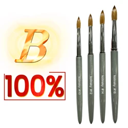RolinStar B quality 100% Kolinsky Acrylic dipping powder Builder Pure gel Metal nail brush mink Application size 10-16#