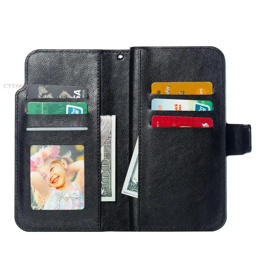 Leder Neun Karten Brieftasche Fall Für Samsung Galaxy S24 Ultra S23 FE S22 S20 S21 Plus S10 S9 S8 Plus Hinweis 20 Telefon Abdeckung – Detail 24