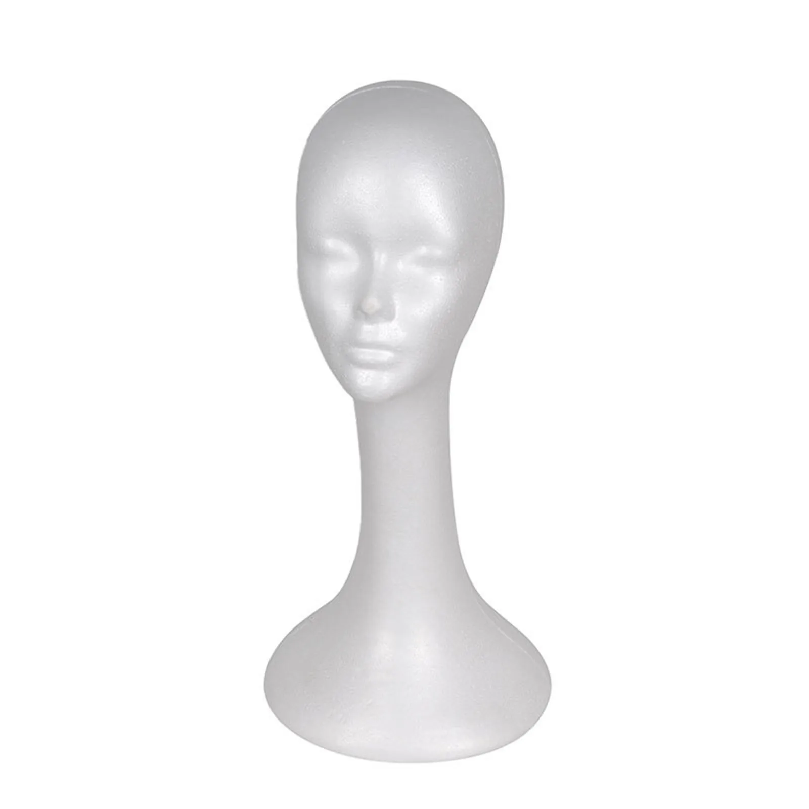 Mannequin Female Foam Long Neck Head Model Hair Hat Wig Glasses Stand Display Salon Store Head Model