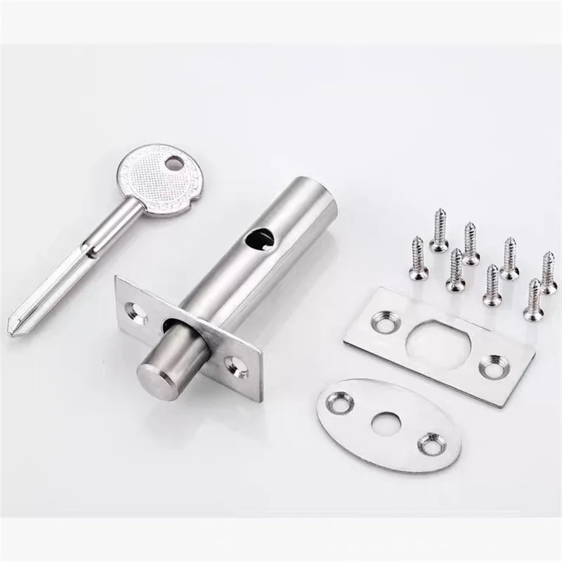 2 Set New Security Door Bolts With Fitting & Star Key Secure Strong Dead Lock Stainless Steel Invisible Latches Bolts