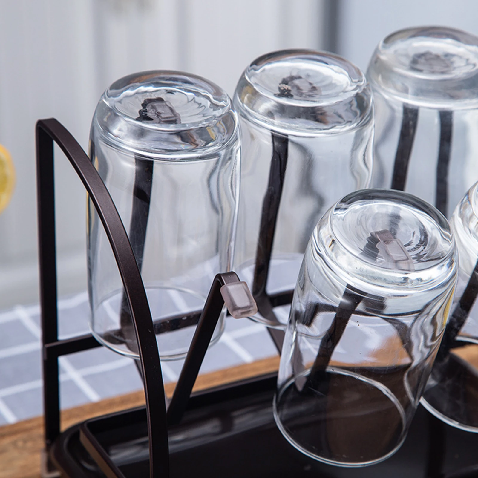 Metal Luxury Drying Rack with 6 Hooks Non Slip Mugs Cups Shelf Organizer Drying Rack for Home Kitchen Bottles Mugs Glasses etc.