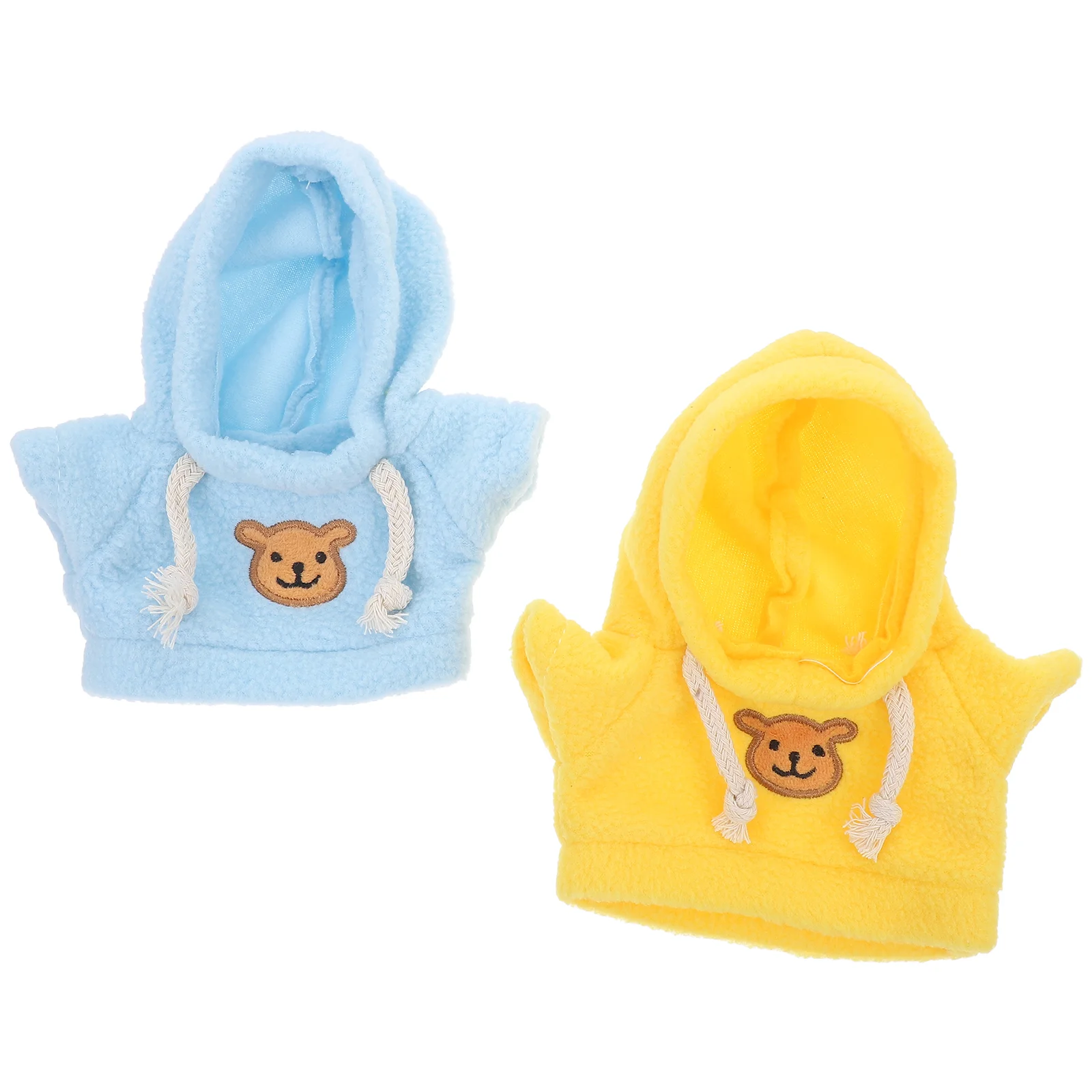 

2 Pcs Small Newborn Hoodie Plush Stuffed Bear Outfit Cloth Replaceable Clothes Dress Up Accessory