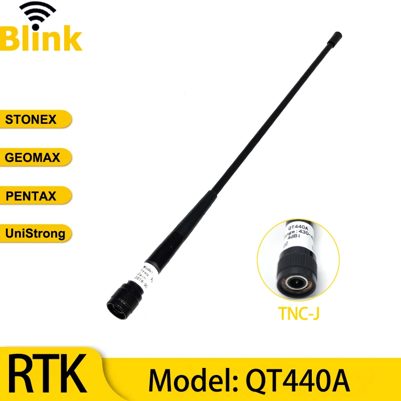 Receptores GNSS, antena de vigilancia 4dBi, 430-450MHz, TNC-J, QT440A, antena de látigo de Radio para Stonex UniStrong GEOMAX RTK, sistema de