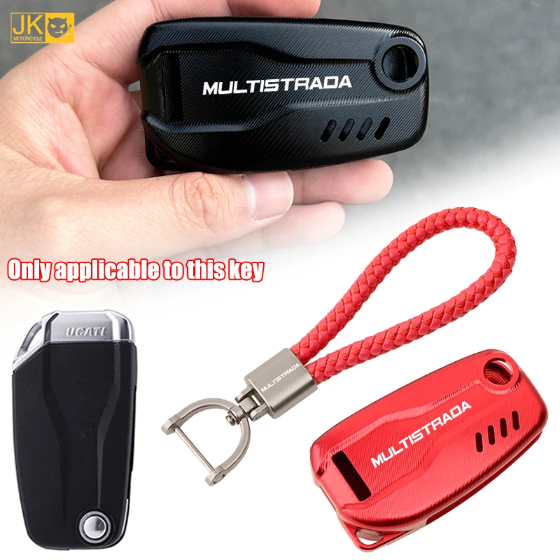 For Ducati Multistrada 950 1260 S MTS 1260 950 2017+ Accessories Motorcycle Key Remote Cover CNC Case Chain & Keychain Key Ring