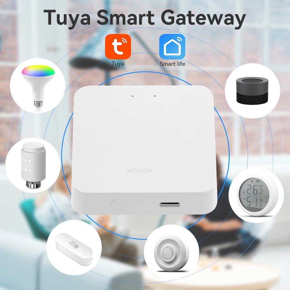 Tuya Zigbee Bluetooth Gateway Wireless BLE-Mesh Hub Smart Home Bridge Smart Life App Remote Control Works with Alexa Google