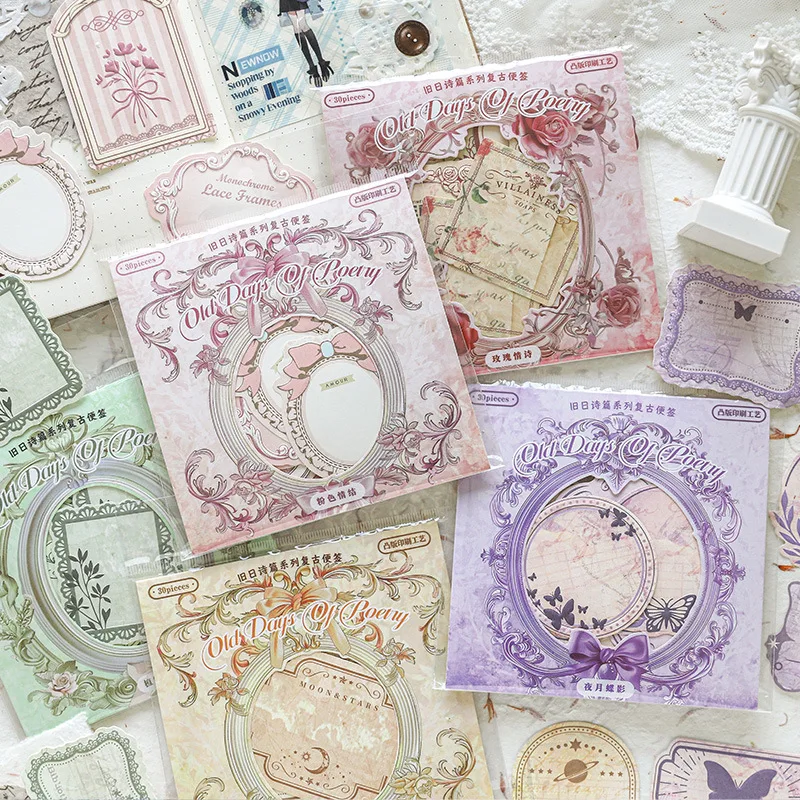 

20pcs/lot Memo Pads Material Paper A Psalm from the Olden Days Junk Journal diary Scrapbooking Background Decoration Paper