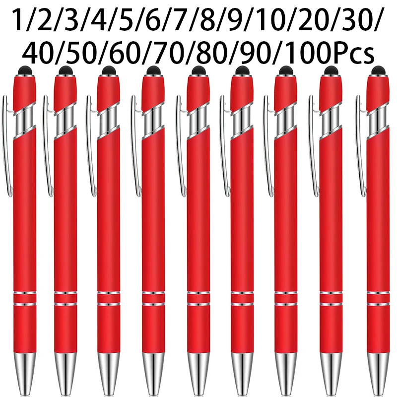 

Шариковая ручка 2 в 1, 1-100 шт., разноцветная Роскошная металлическая шариковая ручка-стилус для офиса