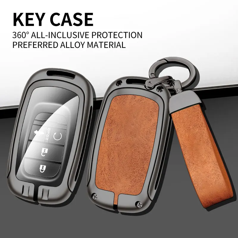 Full Cover Car Key Case Protector Shell With Keychain For Honda Vezel Hybrid Custom Logo Key Bag Interior Accessories