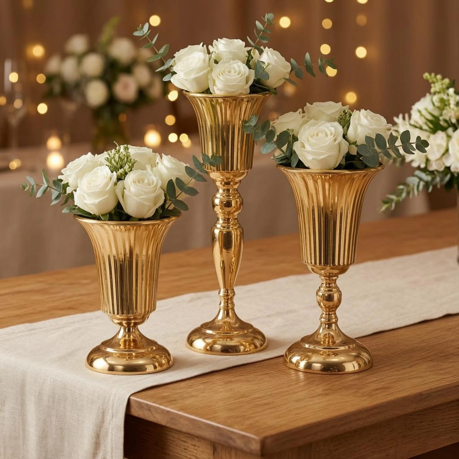 Goblet Vase Flared Rim Pedestal Vase Home Decoration Tall Centerpiece for Events