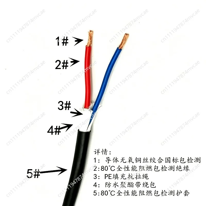 National standard RVV soft sheathed wire 2 cores 3 cores 4 cores * 0.3 0.5 0.75 1 1.5 2.5 square power cord