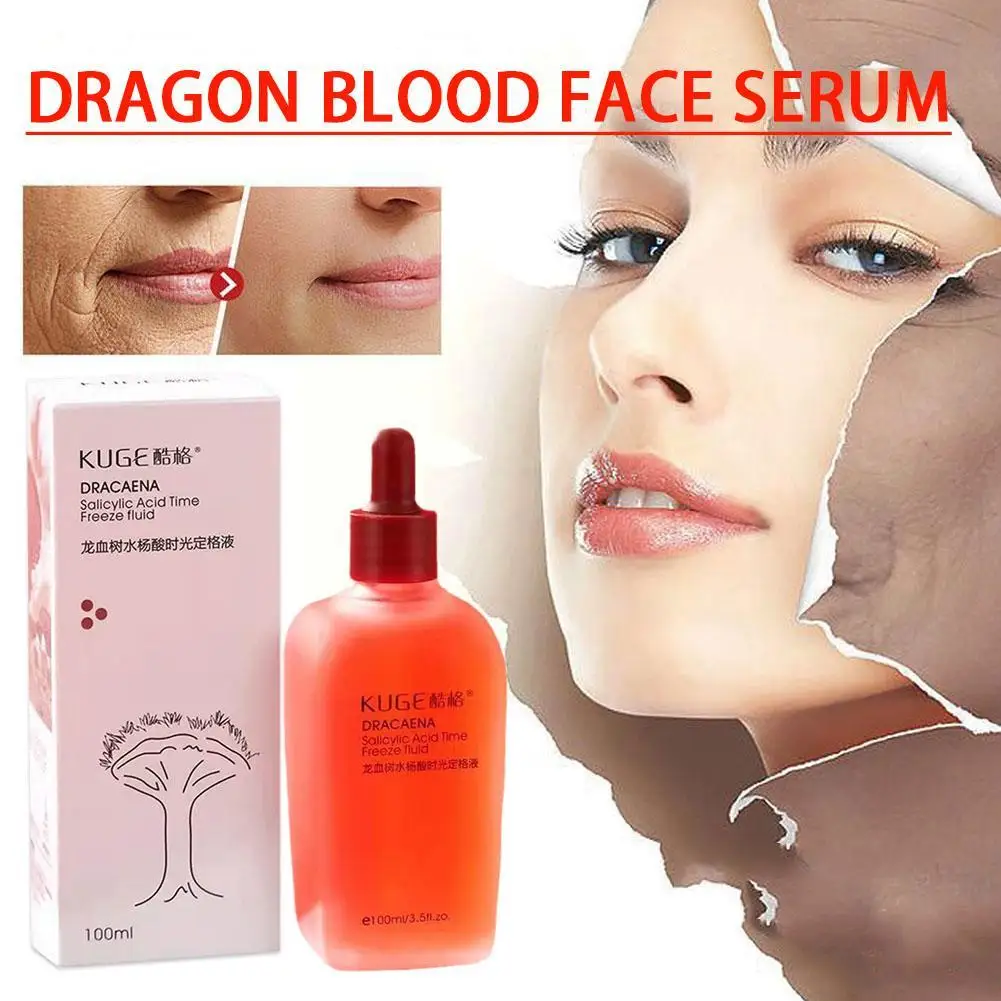 

100ml Dragon Blood Salicylic Acid Time Freeze Fluid Serum Brightening Skin Rejuvenation Moisturizing Face Anti Aging Finely