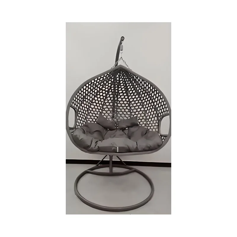 

Swing Outdoor Furniture Rope Chair Modern Wicker Rattan Balcony Garden Hanging Double Egg Swing Chair with Metal Bracket