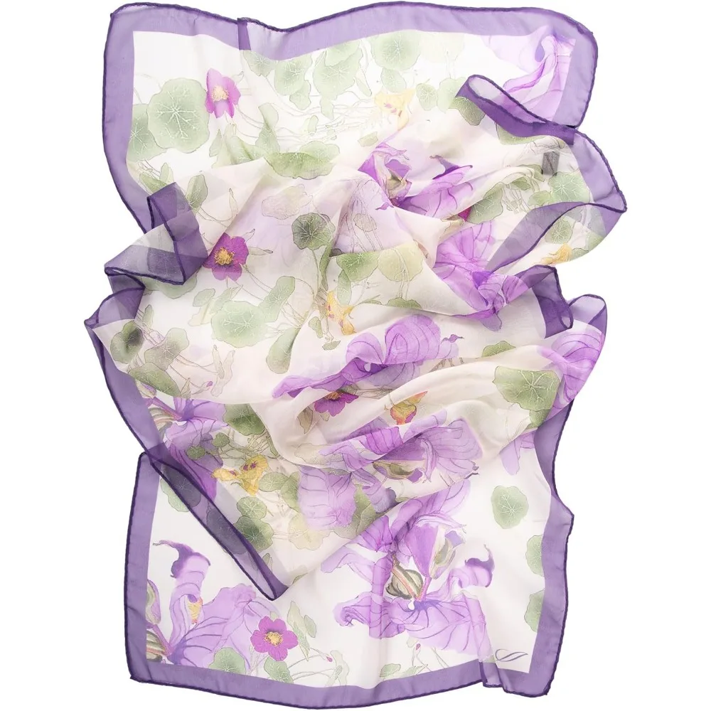 100% Silk Long Fashion Scarves - Italian Crafted, Elegant Style, Perfect for Women