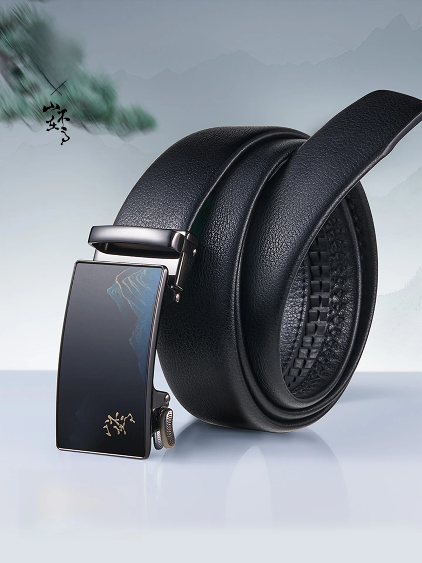 trendy-men's-leather-belt-auatic-bule-casual-sle-top-layer-cowhide-genuine-leather-busin-young-pants-belt