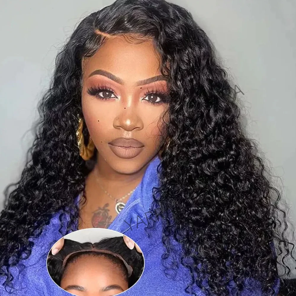 

Deep Wave Glueless Wigs Human Hair Wear And Go Brazilian Remy Deep Wave Lace Front Wig Pre Plucked Pre Cut Lace 6x4 Closure Wig