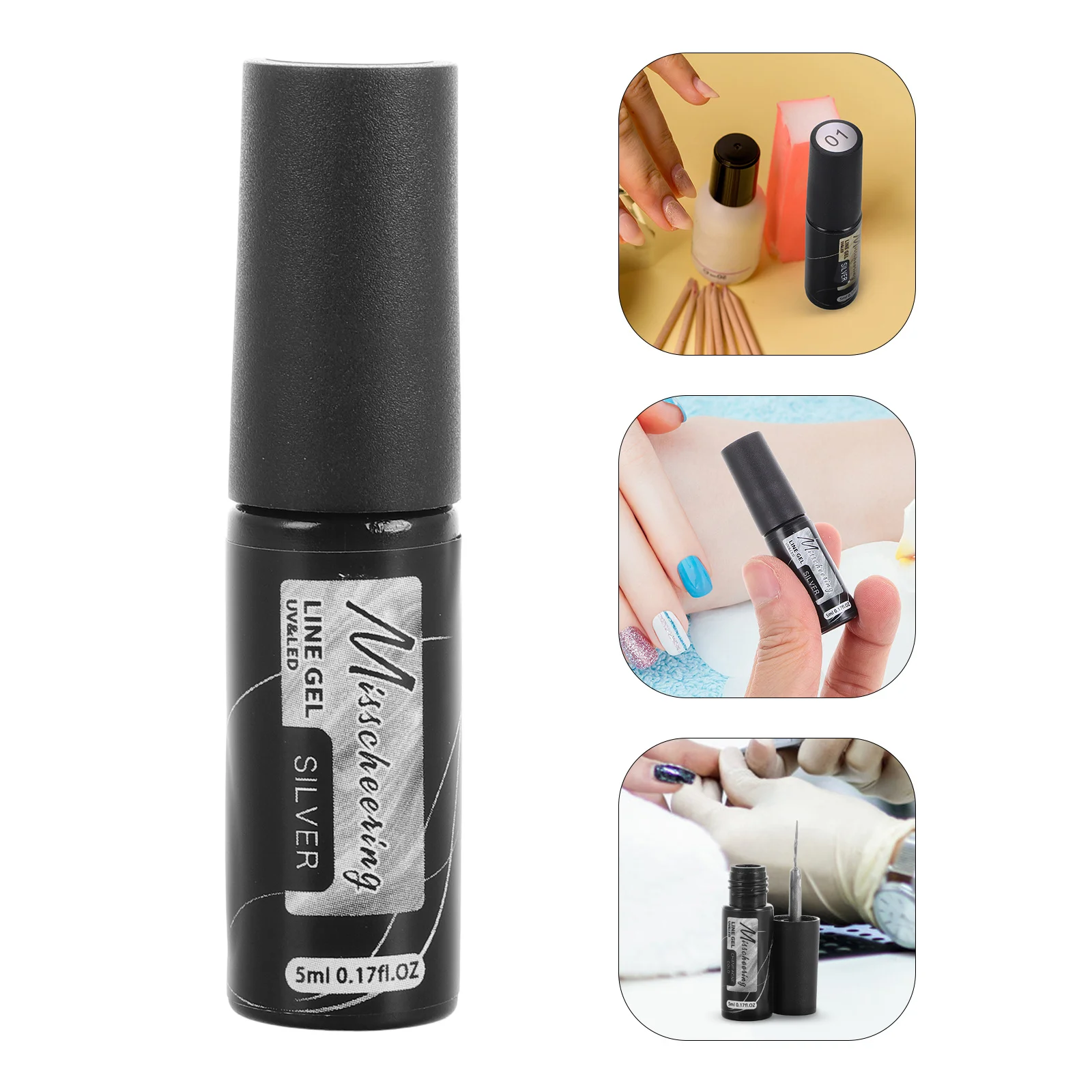 

5-мл металлический гель для ногтей для художественных линий, прецизионный лайнер высокой плотности, гладкий струящийся гель для профессионального наклона ногтей и