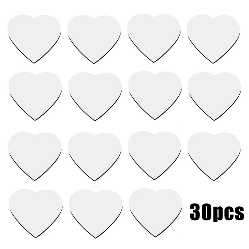 Aimants Blancs en Forme de Cœur pour Décoration Murale et de Porte, Lot de 30 Pièces