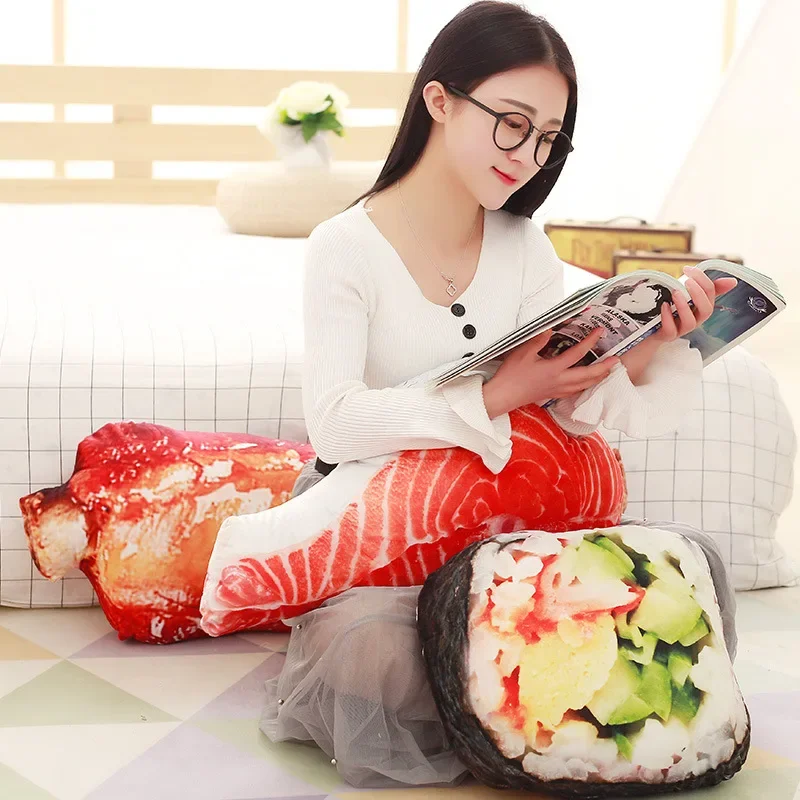 20cm Kawaii Simulation Food Sushi Plush Toys Stuffed Doll Pillow Cushion Cute Home Decor for Kids Children Girls Adults Fun Gift