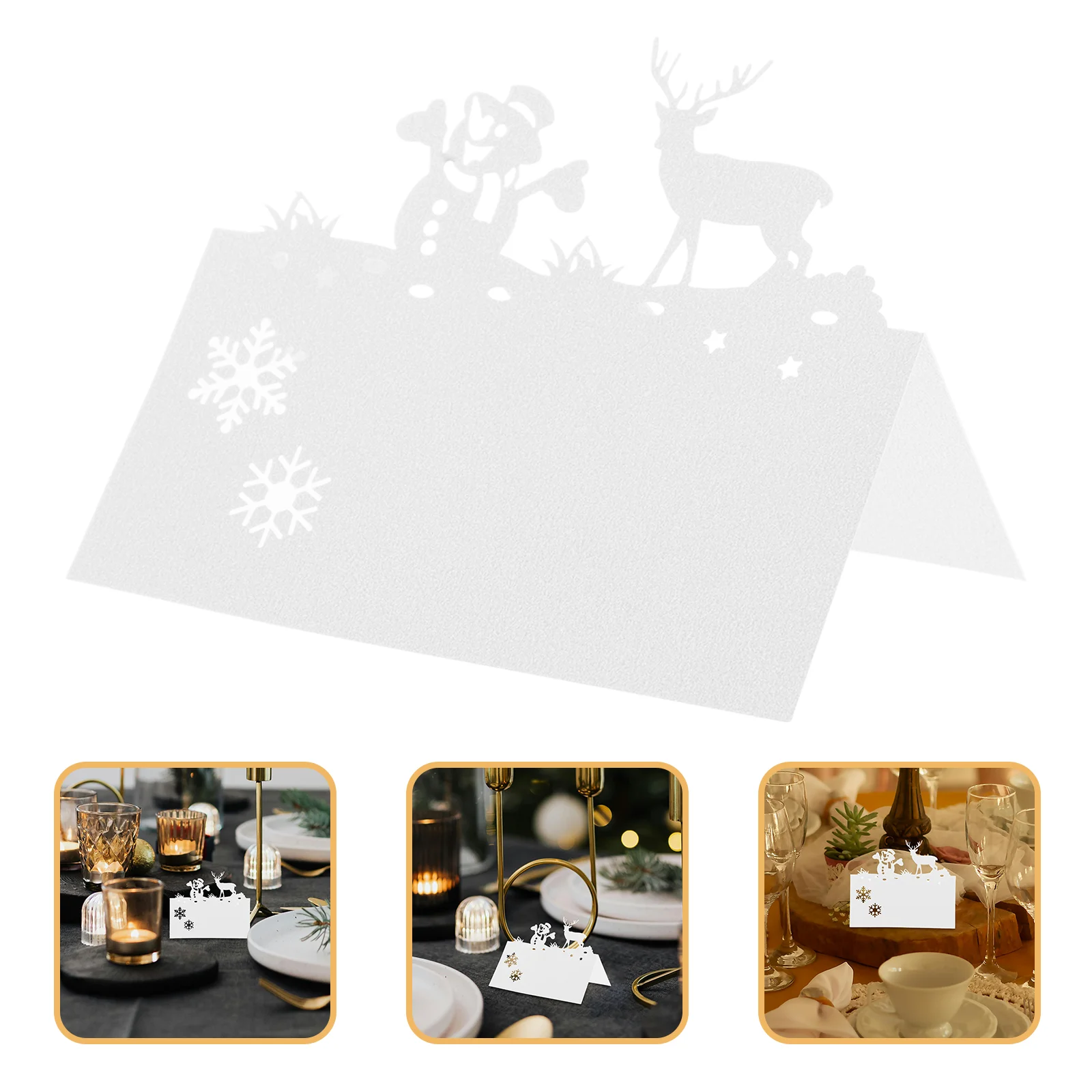 

50 Pcs Christmas Party Table Cards Place for Wedding Reception Name Setting Placecards Paper