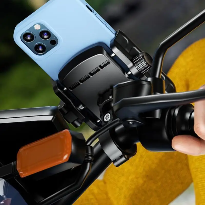 360 Degree Rotatable Motorcycle Phone Holder Bike Scooter Phone Mount With Aluminum Base