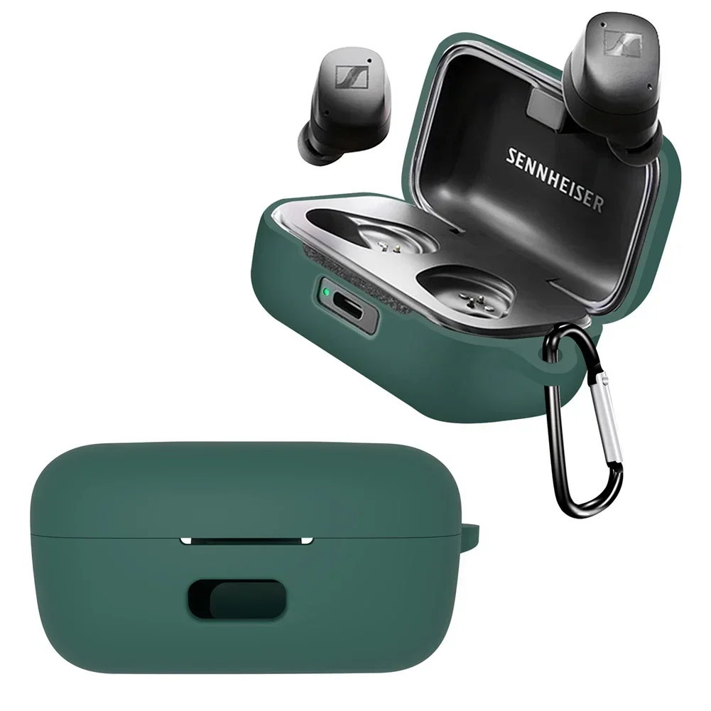 مناسبة لـ Sennheiser MOMENTUM True Wireless 3/4 حقيبة شحن سماعة الأذن غطاء حماية من السيليكون قابل للغسل وغير قابلة للانزلاق