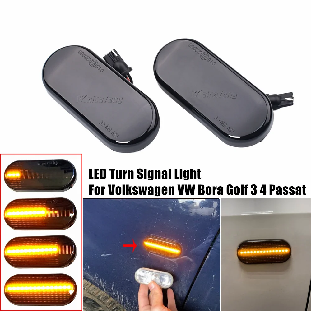 2Pcs Dynamic LED Side Marker Signal Light Indicator Lamps For VW T5 Up Golf 3 4 Passat Amarok Lupo Polo Beetle Fox Sharan