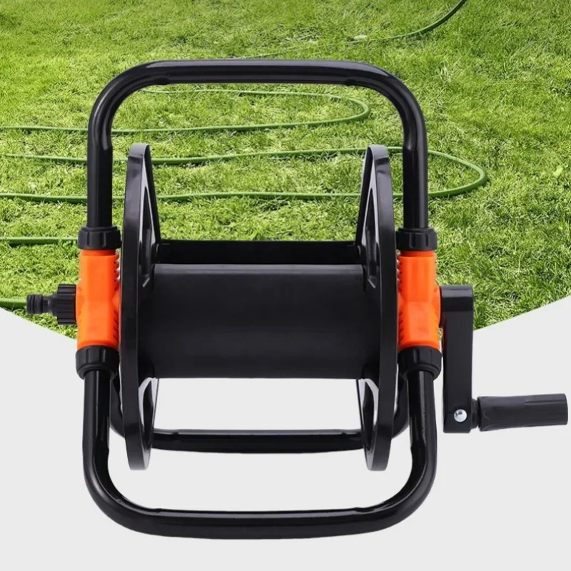 Portable Garden Hose Reel with Single-Arm Design for Easy Water Pipe Winding and Compact Outdoor Storage Solution Ideal for Yard