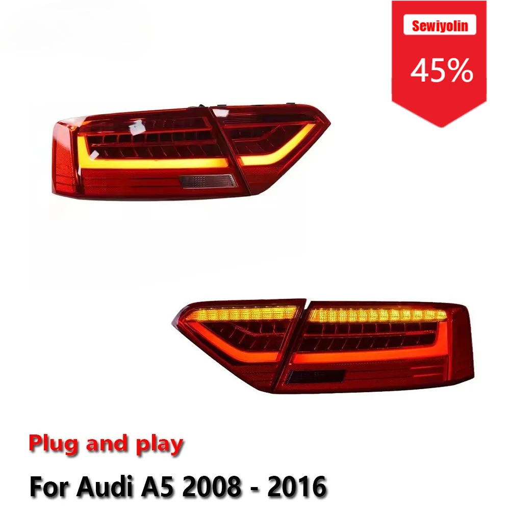 

Sewiyolin Автомобильный светодиодный задний фонарь в сборе для Audi A5 2008-2016 Задние стоп-сигналы Facelift Поворотник Противотуманные DRL Plug and Play