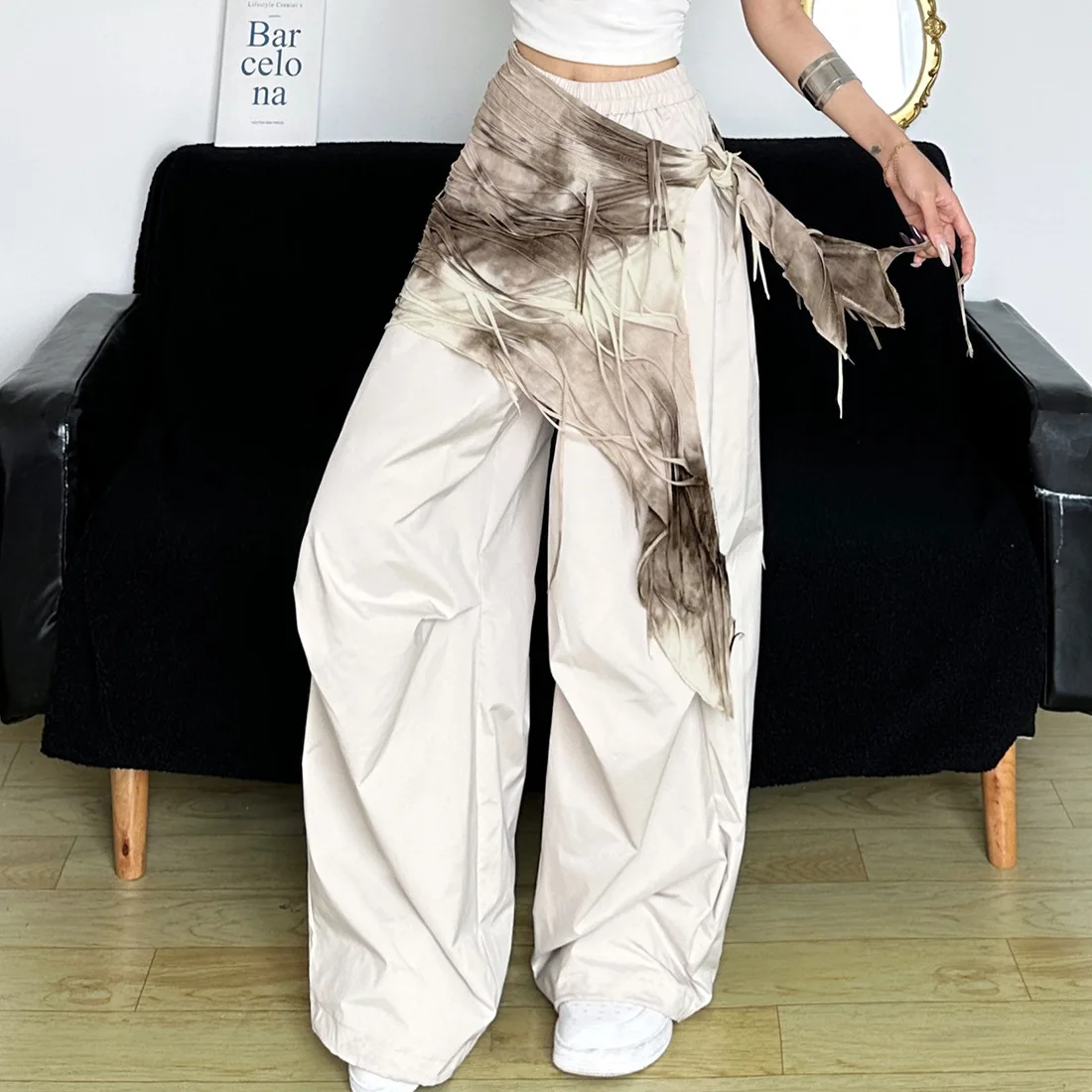 

Women's Trendy Boho Hip Scarf Asymmetrical Vintage Ripped Hip Skirt Belly Dance Costume