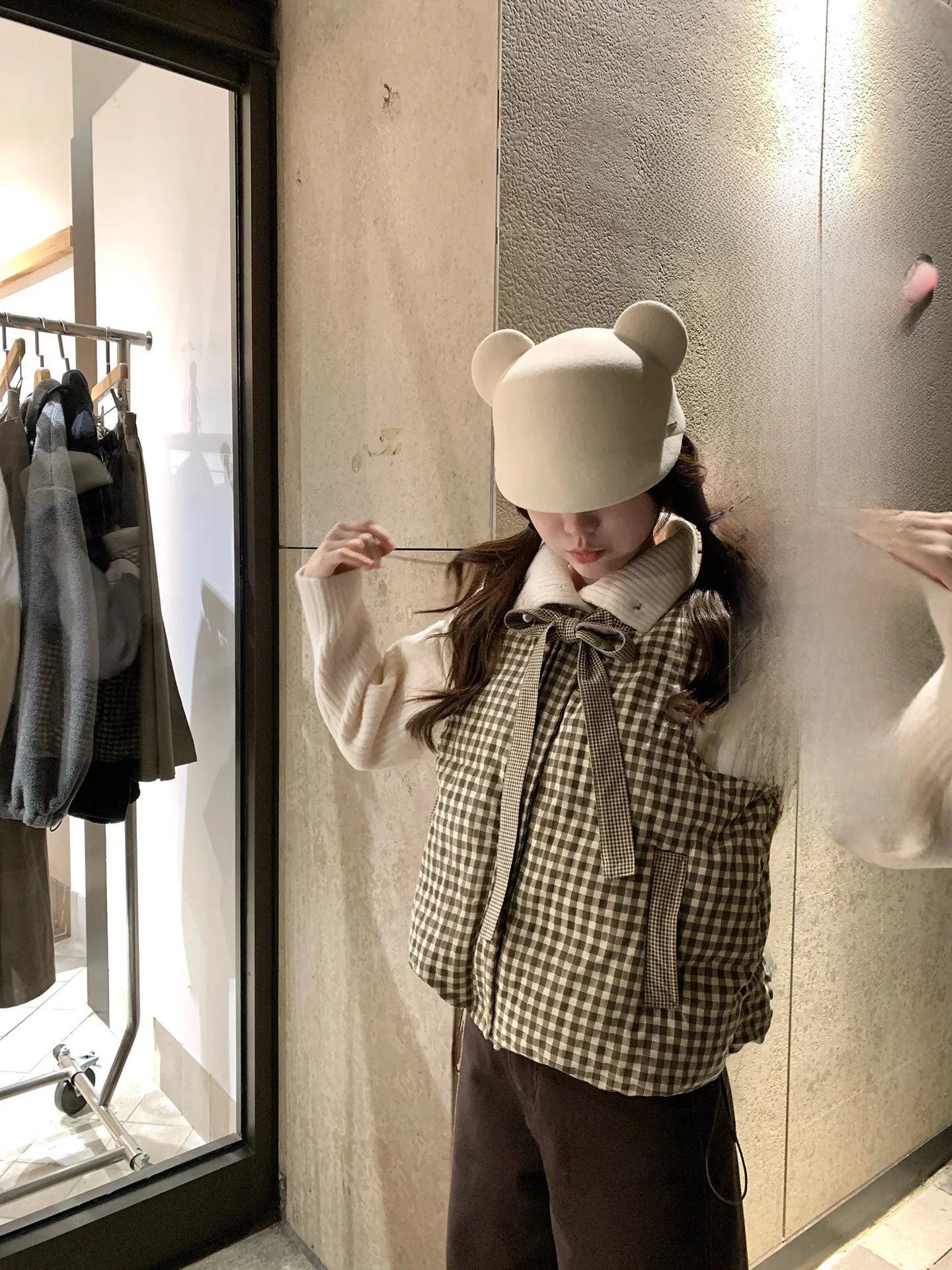 

Коричневый клетчатый хлопковый жилет PtonUmi для девочек, модная осенне-зимняя теплая верхняя одежда с круглым вырезом на молнии, без капюшона