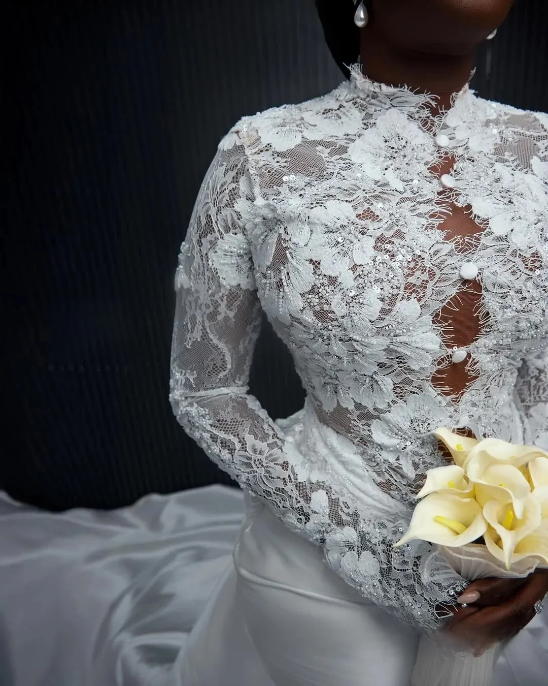 Abiti da sposa eleganti personalizzati per abiti da sposa africani per la sposa sirena alta illusione strascico staccabile in pizzo con perline