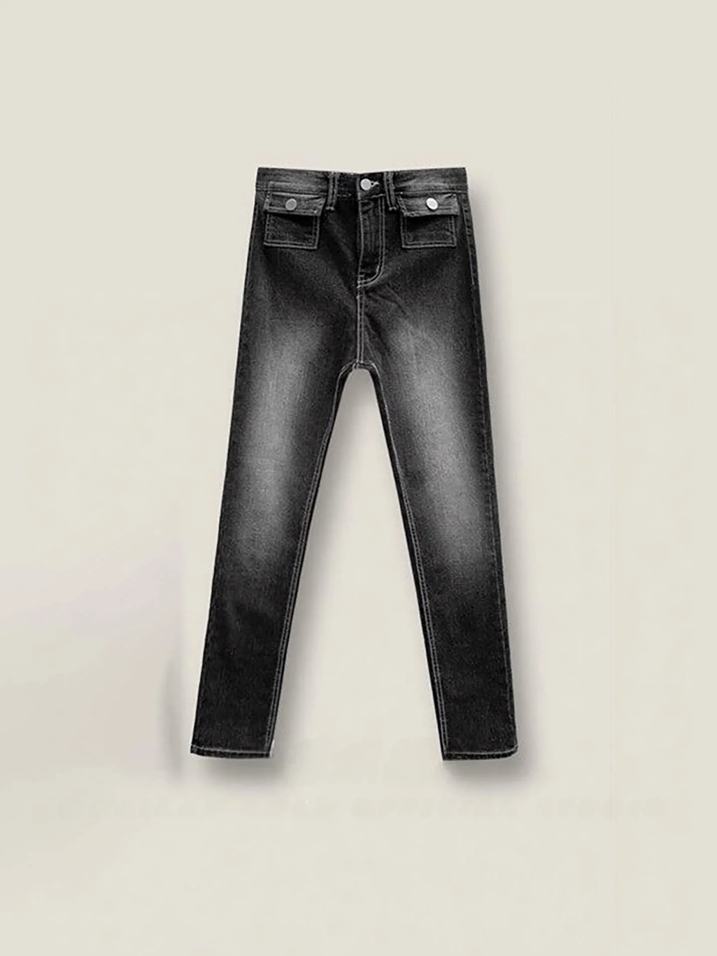 High Waist Slim Fit Women's Jeans Highlightened Lightened Nine Points Elastic Tightening Hip Enhancing Versatile Slimming Pants