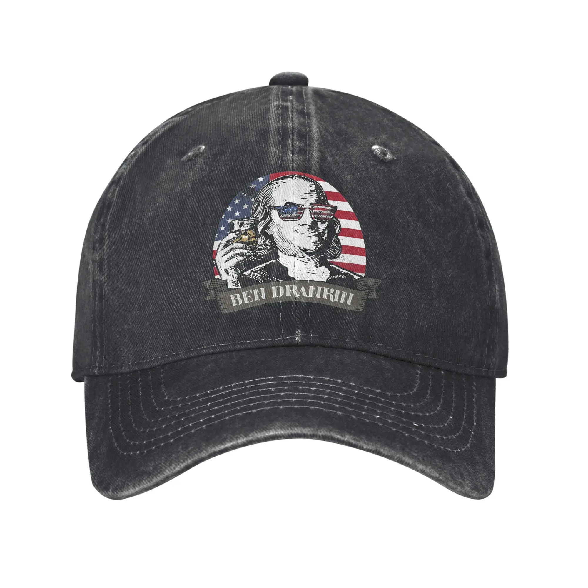 

Ben Drankin Casual Baseball Cap Benjamin 4th of July Hunting Camping Trucker Hat Summer Sun-Proof Men Women Snapback Cap