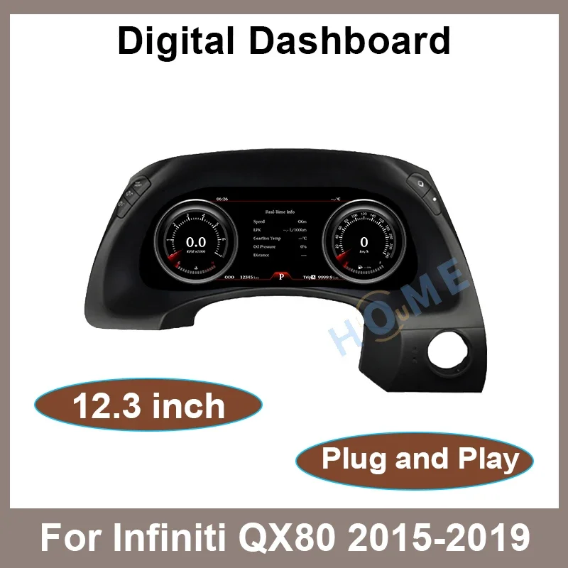 

Car LCD Dashboard 12.3 inch For Infiniti QX80 2015-2019 Auto Instrument Panel Modified And Upgraded Multifunctional