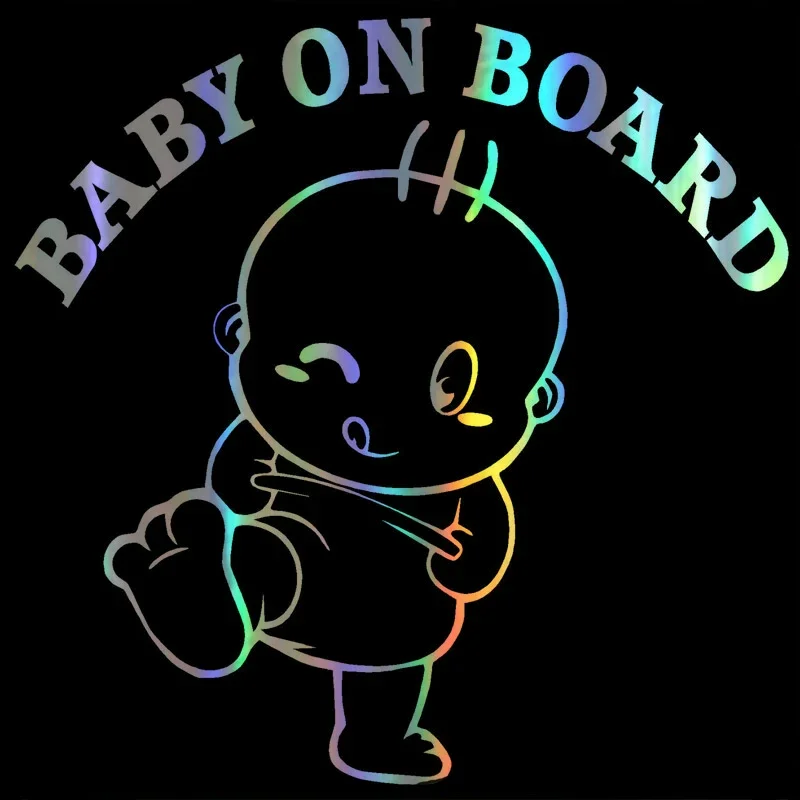 

Car Sticker Baby on Board Funny Car Decal Reflective 3D Stickers on Car Warning Sign Vinyl Car Styling,16CM*14CM