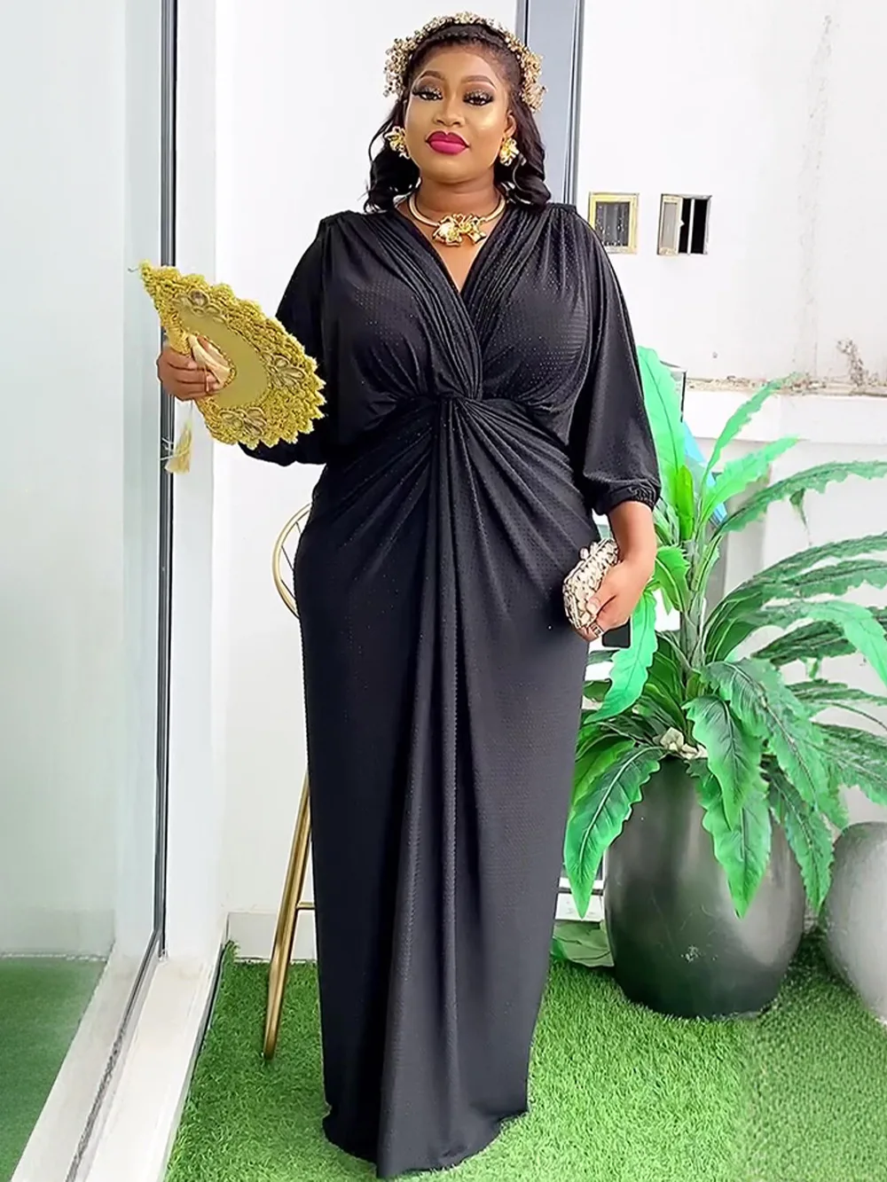 فساتين أفريقية للنساء 2025 ملابس أفريقيا أنيقة Dashiki أنقرة ملابس رداء حجم كبير تركيا حفل زفاف فستان طويل #4