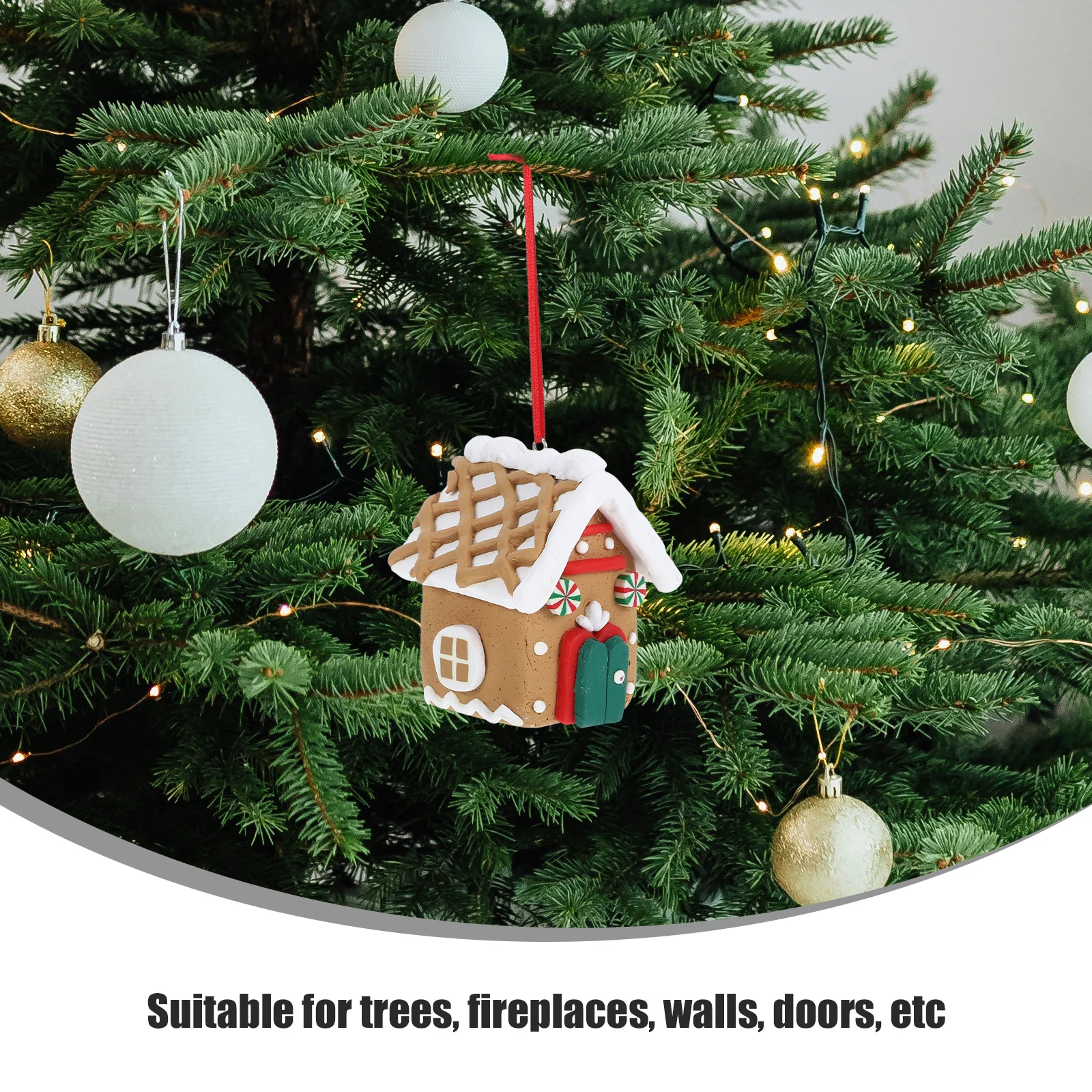 

Small Christmas Clay Hanging Ornament Cartoon Style Xmas Tree Hanging Decor Holiday Party Decorations Indoor