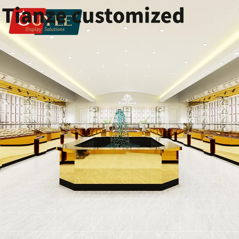 

Customized-retail luxury modern jewelry store interior design glass jewelry shop furniture