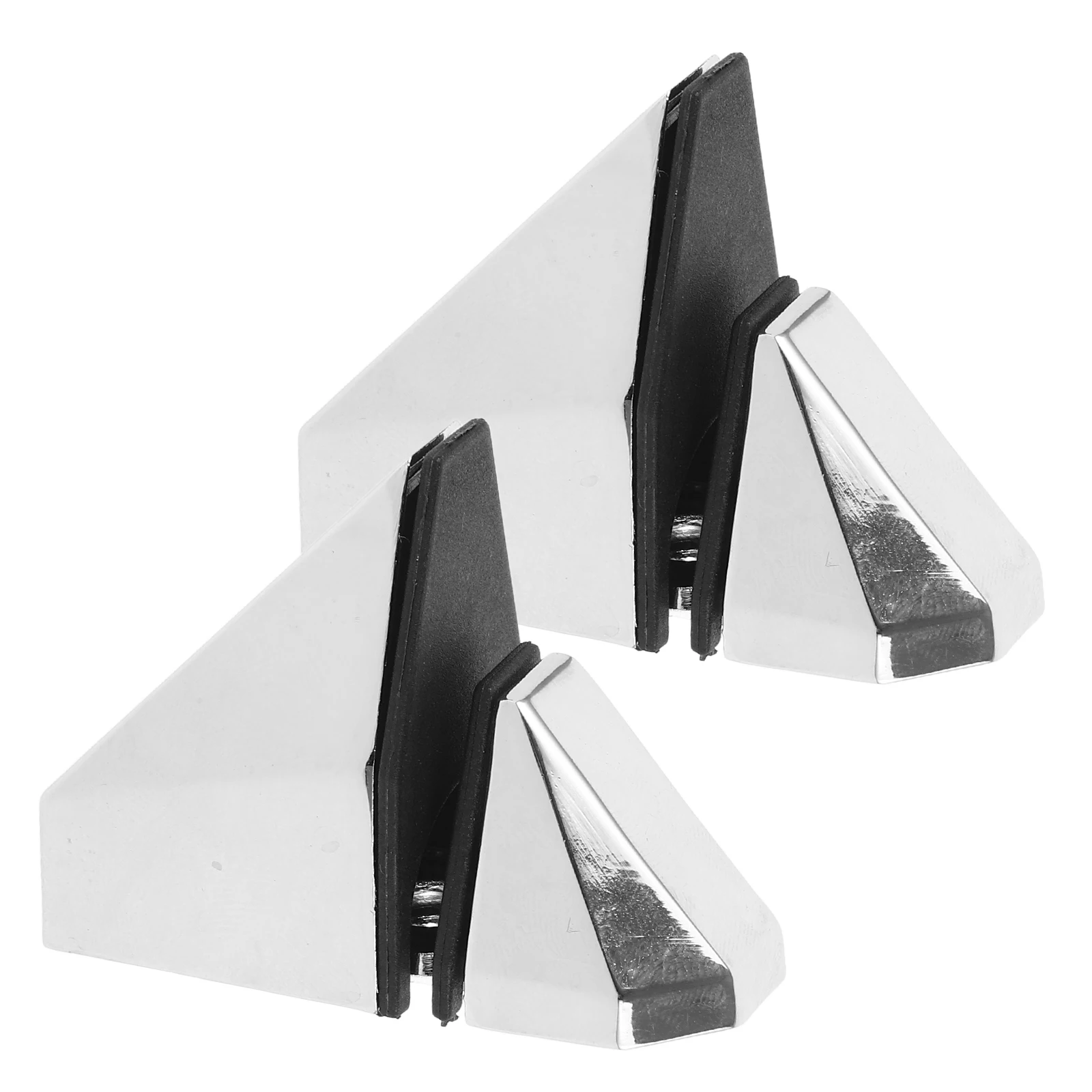 

2 Pcs Layered Glass Clip Holder Mount Fixing Shelf Bracket Buckle Hardware Silver Mounting