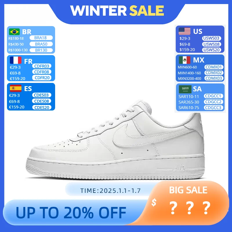 Nike Air Force 1 07 Men and Women Sport Sneakers Unisex Light Retro Skateboarding Shoes