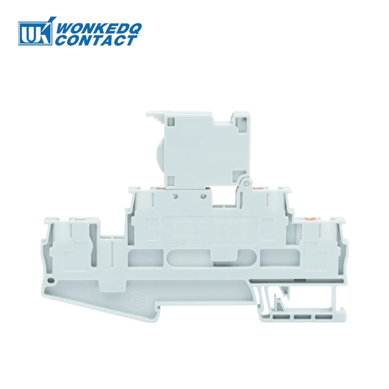 5Pcs PTTB4-HESI Double Level Fuse Holder Terminal Block Din Rail 4mm² 4 Wires Connector PTTB 4-HESILED 5*20mm Fuse 24V/220V LED